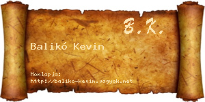 Balikó Kevin névjegykártya